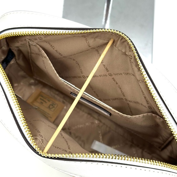 Michael Kors Large EW Zip Chain Xbody Crossbody Bag Optic White - Picture 8 of 12